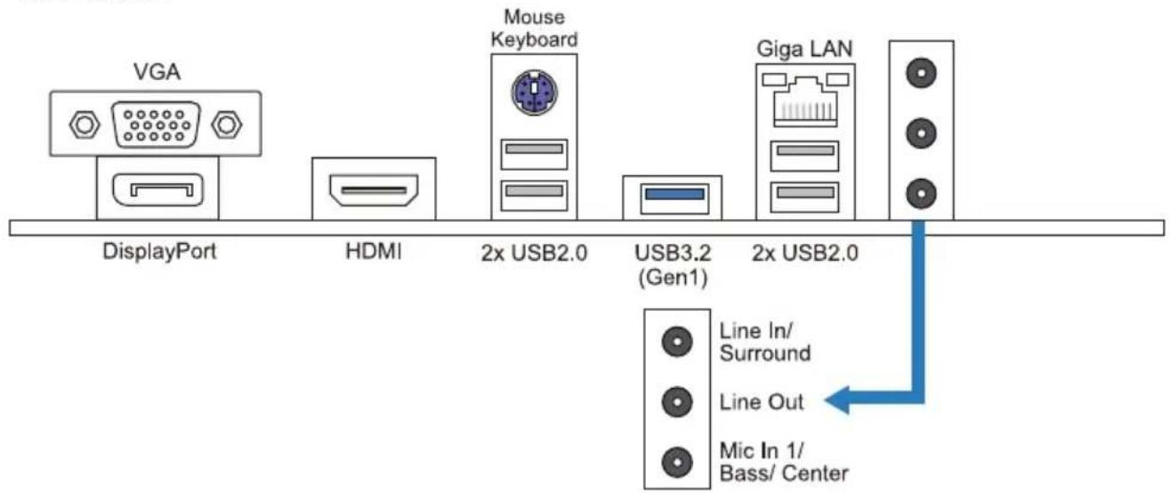 BIOSTAR H610MTE - 1.4后置面板接口 - 2