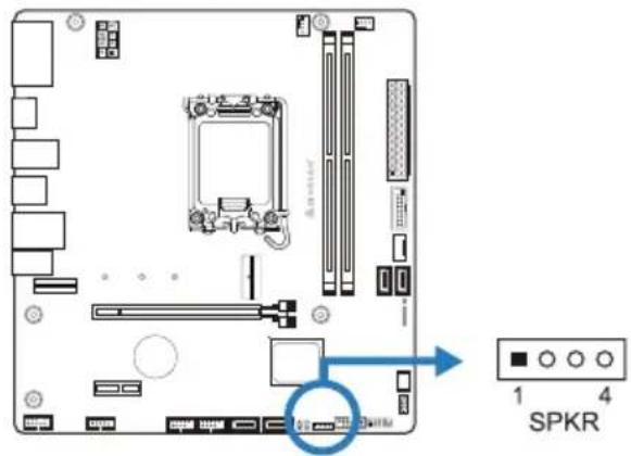BIOSTAR H610MTE - SPKR: 扬声器接头 - 1