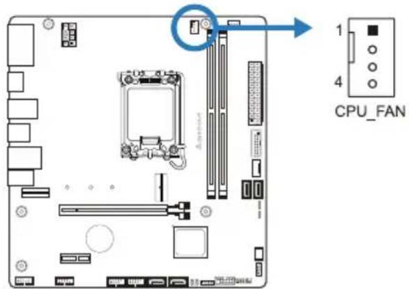 BIOSTAR H610MTE - CPU_FAN: CPU 风扇接头 - 1