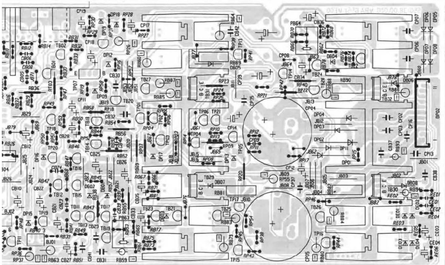 Circuit diagram with labeled components including resistors, capacitors, and integrated circuits
