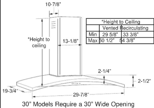 GE UVW7361SWSS - PRODUCT DIMENSIONS - 1