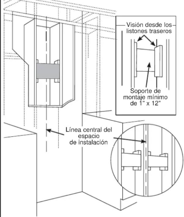 GE UVW7361SWSS - PASO 1: INSTALE EL ARMAZON PARA EL SOPORTE DE LA CAMPANA - 1