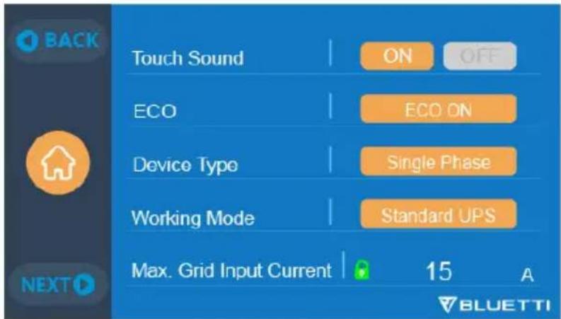 BLUETTI EP500 - Réglage de la langue et mode ECO - 1
