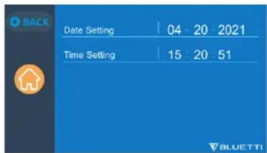 BLUETTI EP500 - Date et heures, son de l'écran tactile et luminosité du rétroéclairage - 3