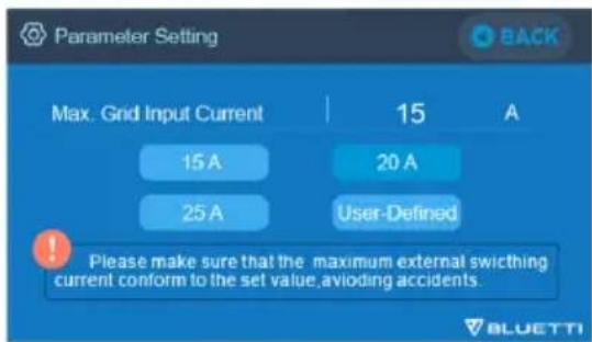 BLUETTI EP500 - Courant d'entrée max. du réseau - 2