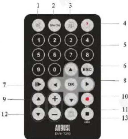 August DVBT210 - Telecommande - 1