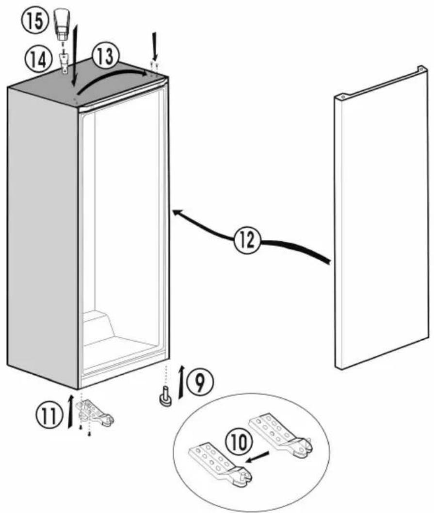 BEKO RSSA215K40WN - Omhengsling av dørene - 2