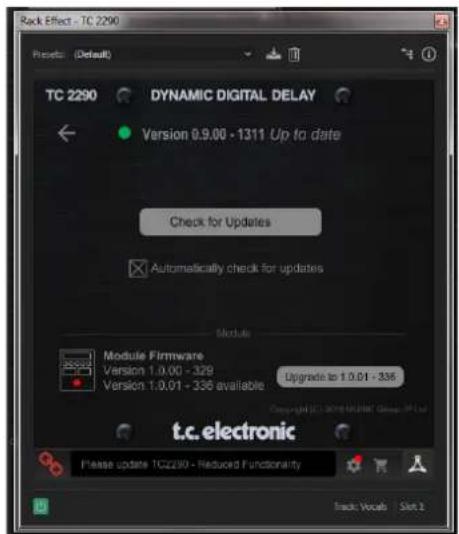 TC ELECTRONIC TC2290 NATIVE - Mises à jour logicielles de l'unité matérielles (facultatif) - 1