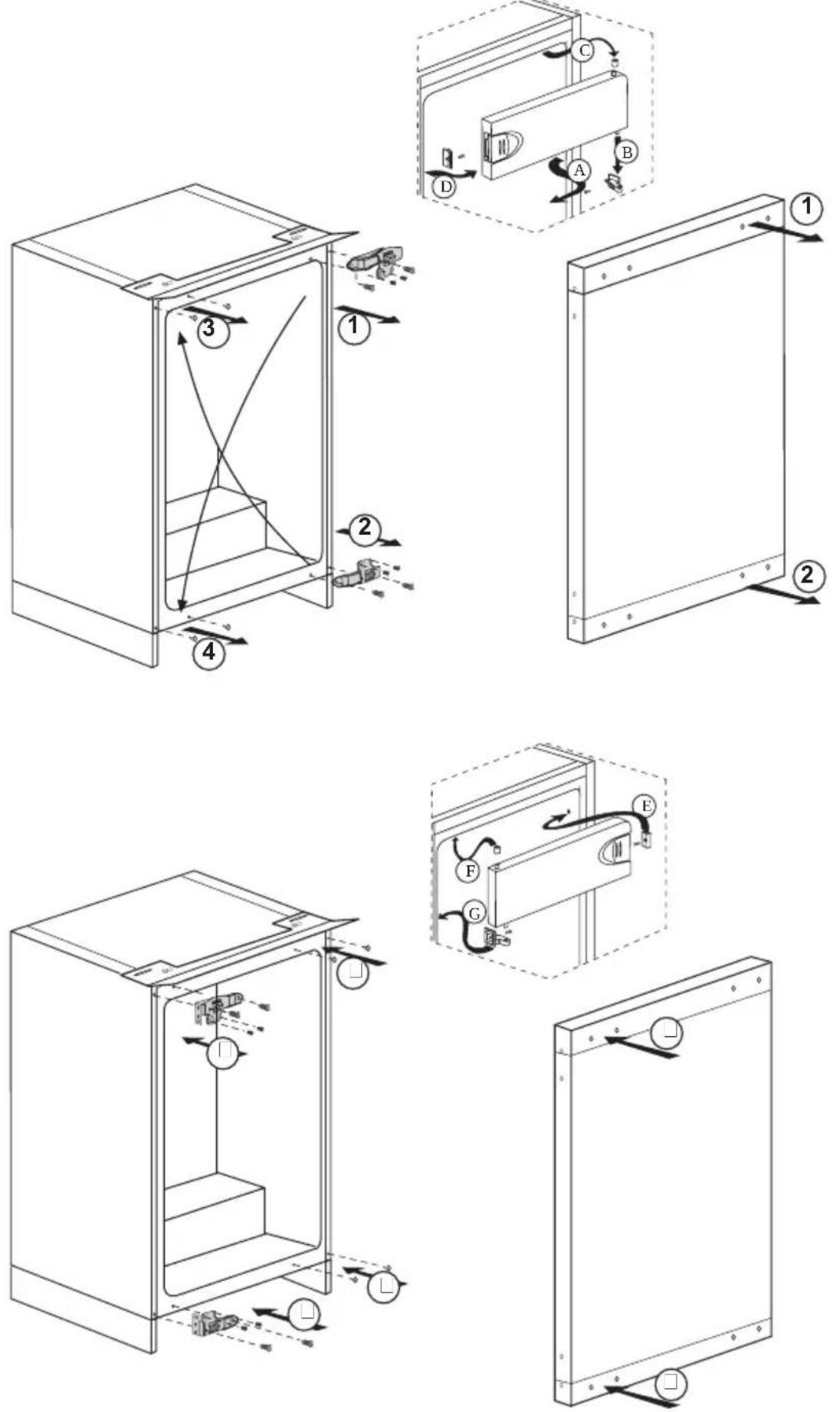 GRUNDIG BU1154HCN - Reversing the doors - 1