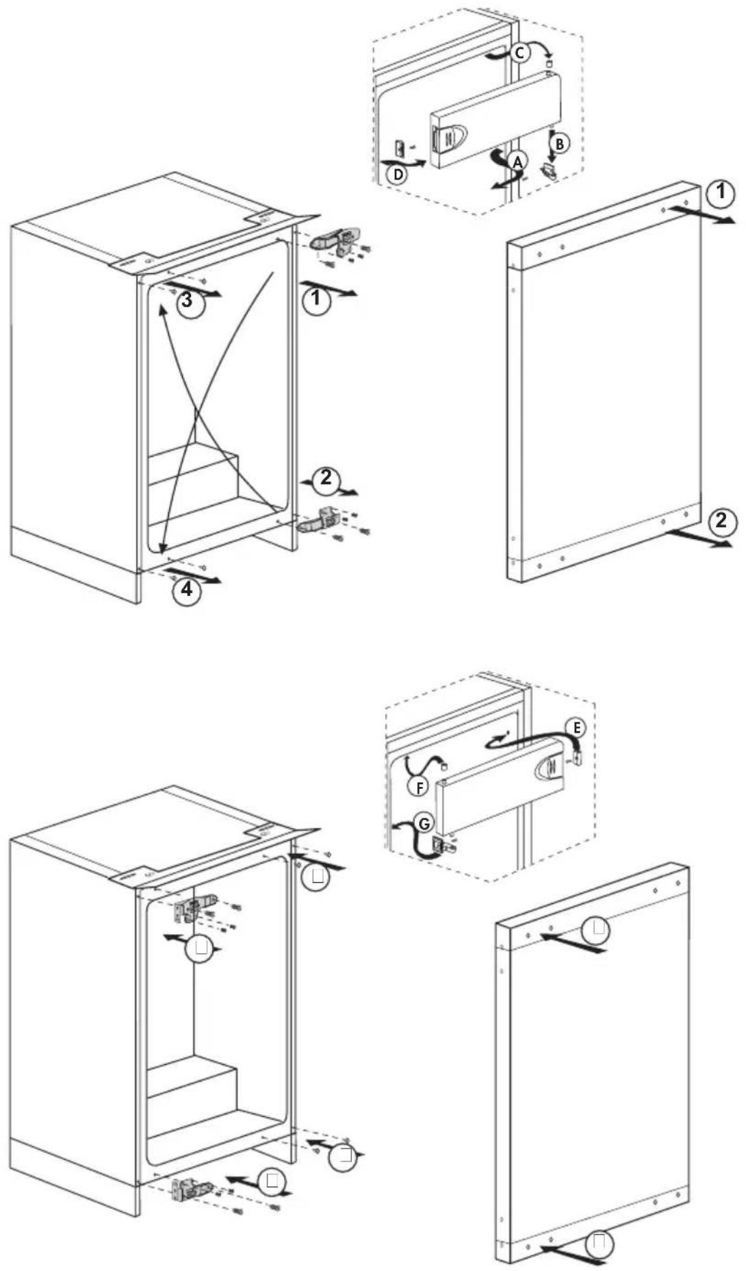 GRUNDIG BU1154HCN - Inversione degli sportelli - 1
