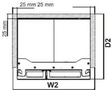 25 mm 25 mm 25 mm D2 W2