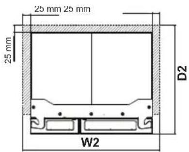 25 mm 25 mm 25 mm D2 W2
