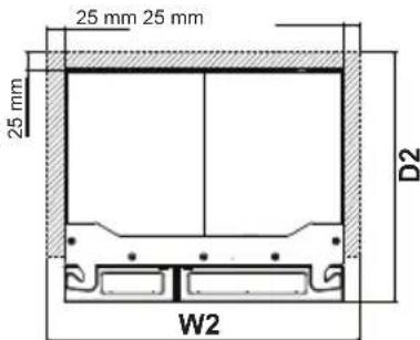 25 mm 25 mm 25 mm D2 W2