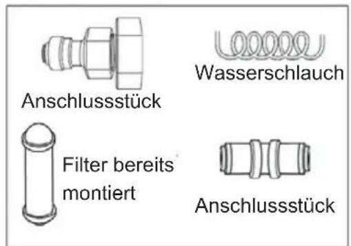 Anschlussstück Wasserschlauch Filter bereits montiert Anschlussstück