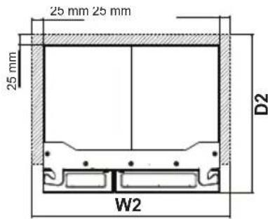 25 mm 25 mm 25 mm D2 W2