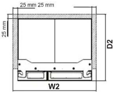 25 mm 25 mm 25 mm D2 W2