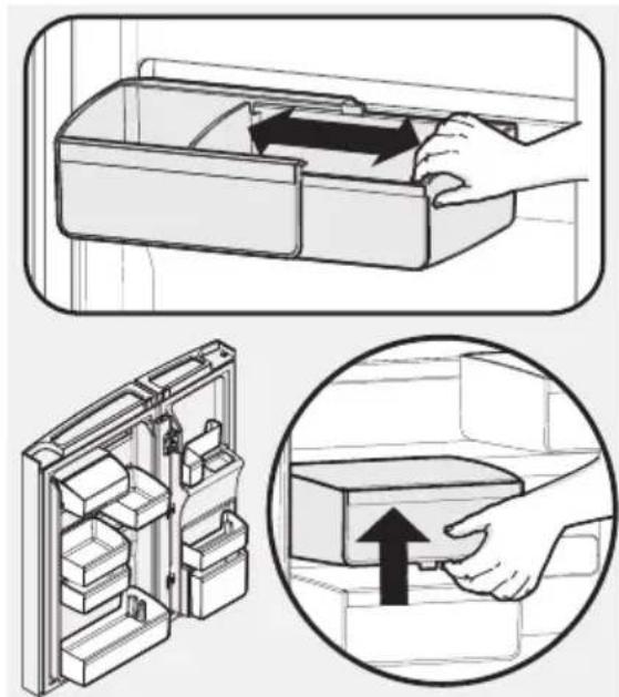 ELECTROLUX LLI9VE54X0 - Per moure el compartiment de la porta d'un carril a un altre: - 1