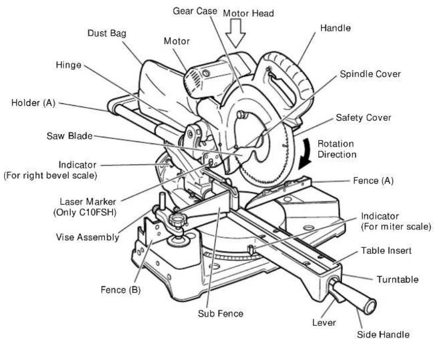 HITACHI C 10FSHPS - NAME OF PARTS - 1