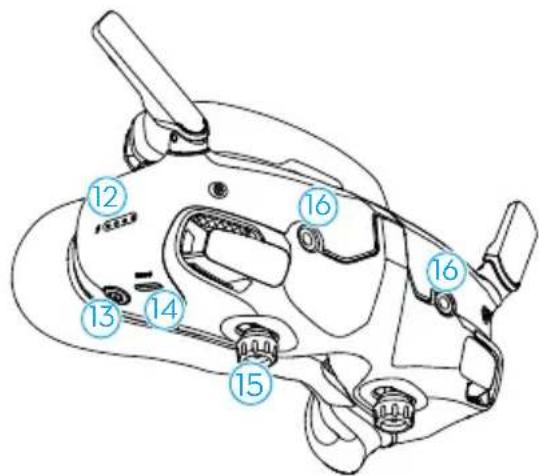 Technical diagram of a device with numbered parts labeled 12 through 16