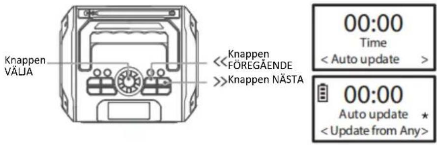 LENCO MCR113 - (Automatisch upddatering) Ställa in automatisk upddatering av tid och datum - 1