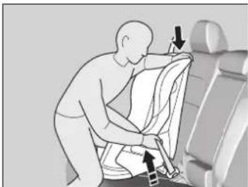 Honda CRV (2025) - Installation d'un siège d'enfant avec une ceinture sous-abdominale/épaulière - 3