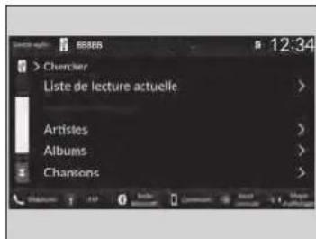 Honda CRV (2025) - Choisir un fichier à partir du menu de la liste de recherche de musique - 1