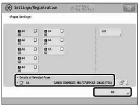 CANON imagePRESS C10000VP - Selecting Paper Types from the Paper Database - 4