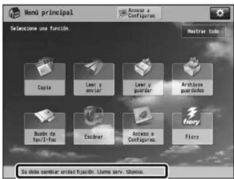 CANON imagePRESS C10000VP - Si se muestra un mensaje en la parte inferior de la pantalla: - 4