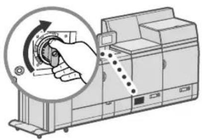 CANON imagePRESS C10000VP - Tourner la molette du disjoncteur entierement vers le bas, jusqu'à ce qu'elle s'arrête. - 1