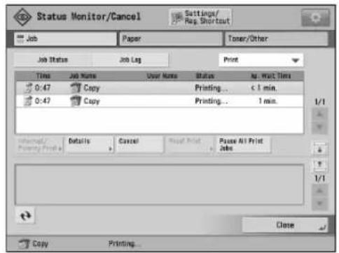 CANON imagePRESS C10000VP - [Job] screen - 1