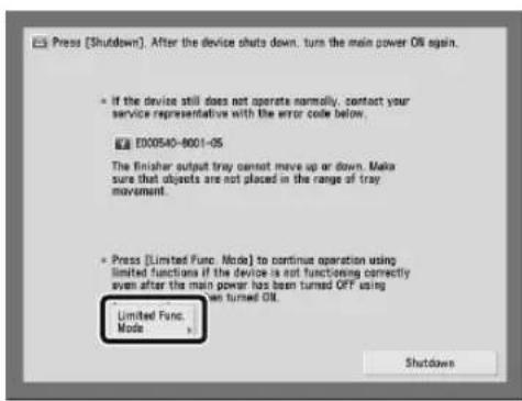 CANON imagePRESS C10000VP - If a message is displayed on the bottom of the screen: - 3