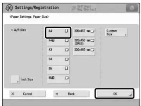 CANON imagePRESS C10000VP - Selecting Paper Types from the Paper Database - 3