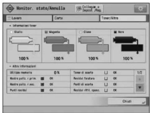 CANON imagePRESS C10000VP - Schermata [Toner/Altro] - 1