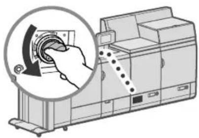 CANON imagePRESS C10000VP - Confirm that the breaker dial is in the OFF ("Side) position. - 1