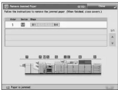 CANON imagePRESS C10000VP - Clearing Paper Jams and Staple Jams - 1