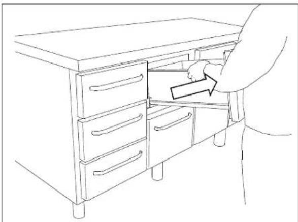 GRAM GASTRO K 1407 CSG A 2D3D L2 - Cleaning of counters with drawers: - 2