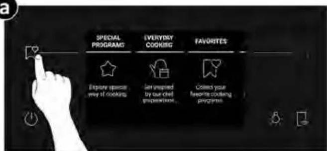 HAIER H6 ID46C3HTB1 - So rufen Sie das Menu Favoriten vom Backofen aus auf: - 1