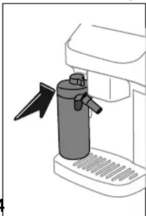 DELONGHI Magnifica Plus ECAM320.70.SB - Filling and attaching the milk carafe - 4