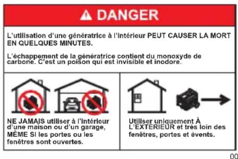 Generac G0068640 - Symboles de sécurité et significations - 1