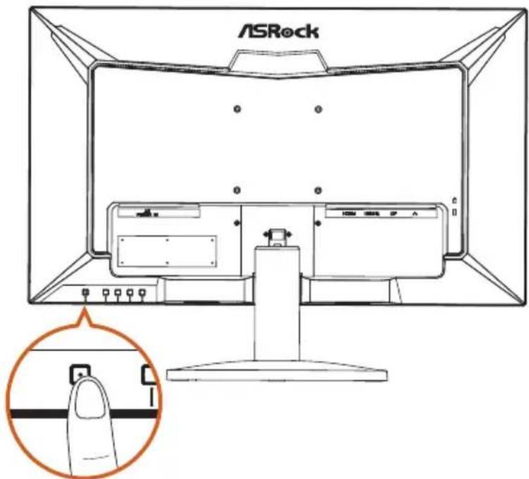 ASROCK PG27QFT1B - Mise sous tension/hors tension du moniteur - 1