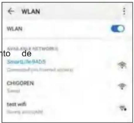 WLAN WLAN AVAILABLE NETWORKS SmartLife-RADS Connected via Internet access CHIKOREN Smart test wifi Having acceptable