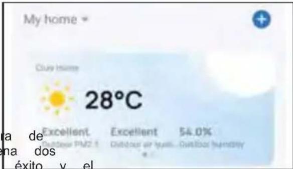 My home * Cluy climate 28°C Excellent Excellent 54.0% Outdoor PM2.1 Outdoor air quality Outdoor Humidity exito y el