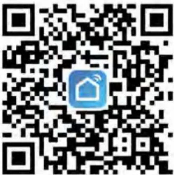 QR code with a blue home icon in the center, likely linking to a digital service or application.