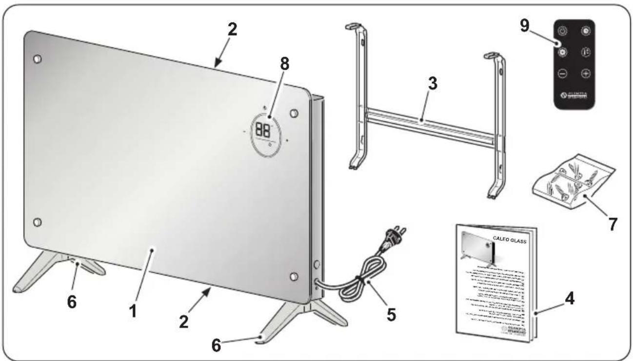 OLIMPIA SPLENDID Caleo Glass - - BESCHREIBUNG DES GERÄTS UND BEDIENUNG - 1