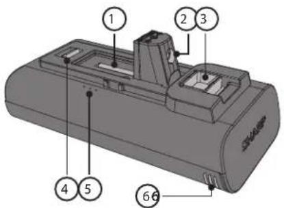 SHARP VCSV20AEU - Location of parts and connection to the AC adapter for charging - 1