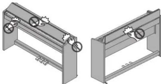 ROLAND RP401R - When opening or closing the lid, take care not to pinch your fingers between the folding sections. - 1