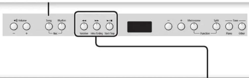 ROLAND RP401R - Como usar o modo Song (botão [Song]) - 2