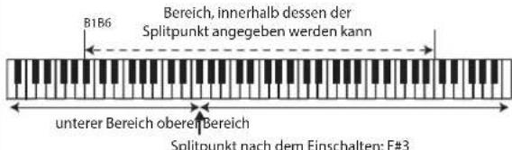 ROLAND RP401R - Spielen von zwei Klängenbebeneinander (Split-Modus) - 1