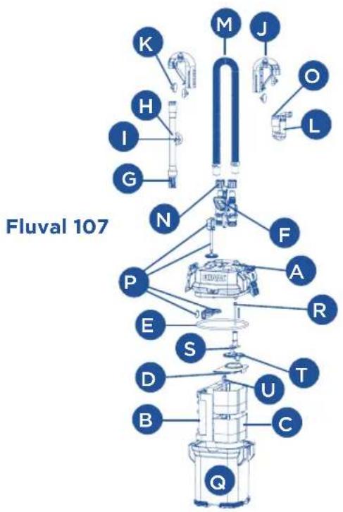 Fluval 307 - Les pieces de rechange peuvent être commandées d'un détaillant Fluval ou en contactant le Service à la clientèle. - 1