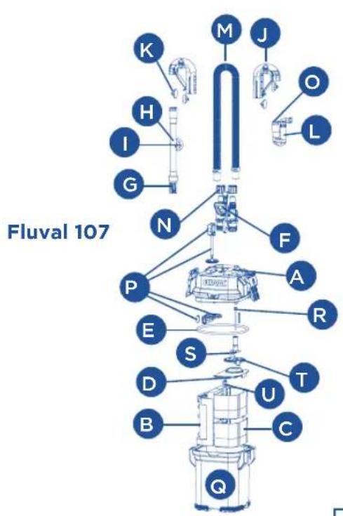 Fluval 307 - Bestellen Sie die Ersatzteile bei Ihrlem Fluval Handler oder bei unserem Kundenservice. - 1